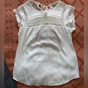 Daniel Rainn Ivory Lace Accent Blouse